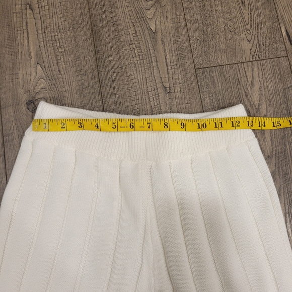 OATS Women's Wide Ribbed Knit Pant white 100 cotton - Picture 9 of 14